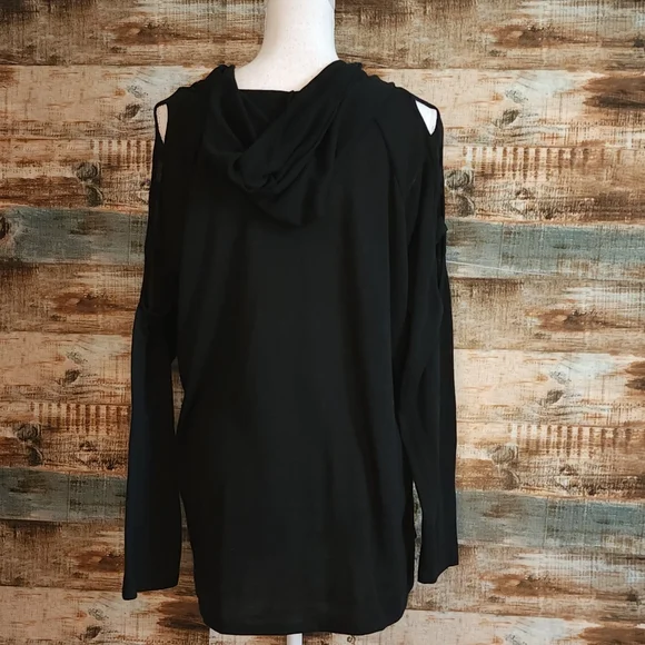 Twenty Second black hoodie with arm cutouts 1X - Picture 4 of 11